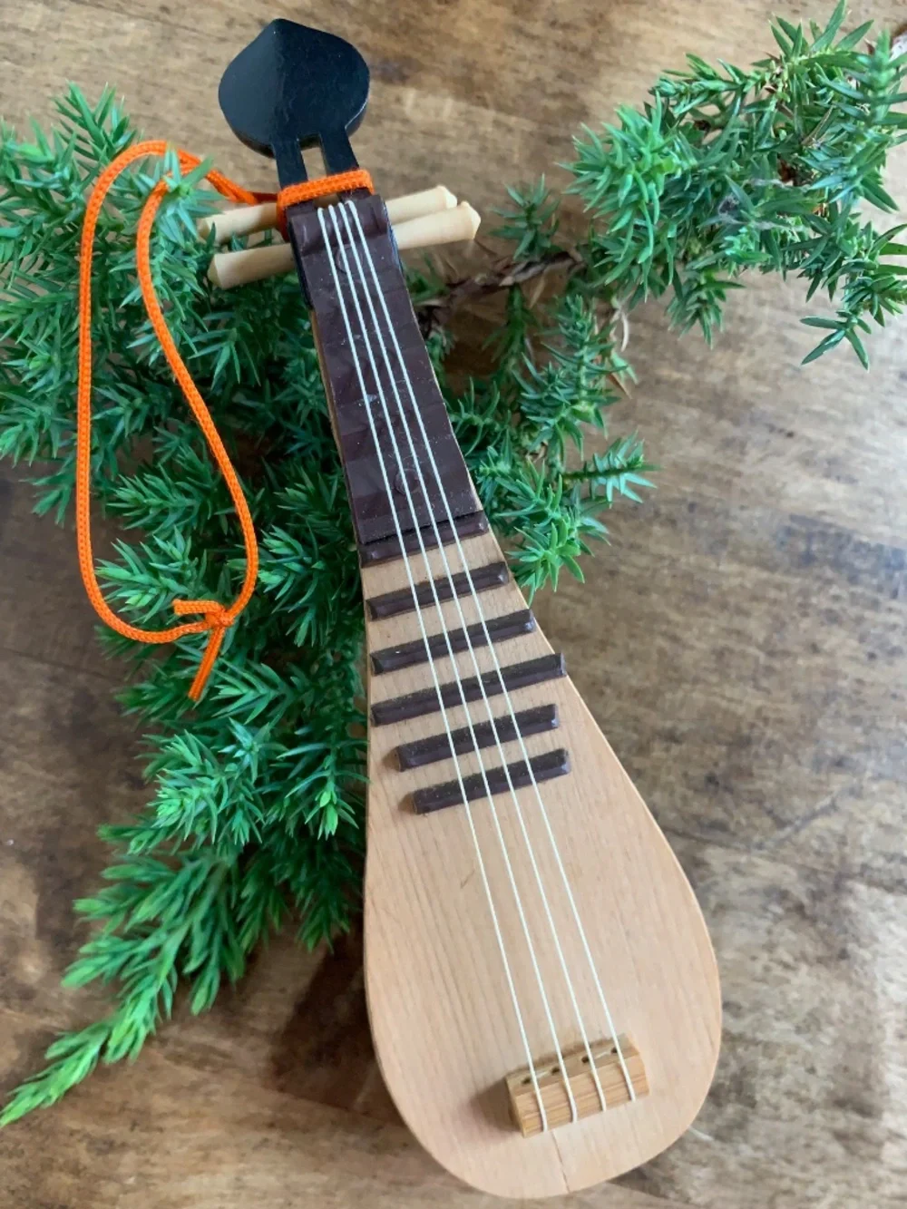 Handmade Bamboo Musical Instrument Ornaments – Set of 4 – Vintage